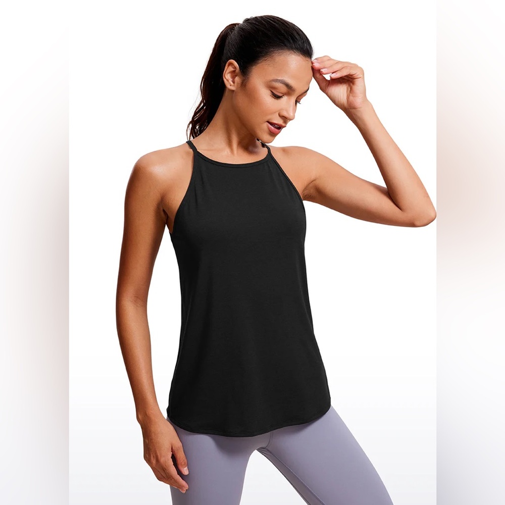 Halter Hip-Length High Neck Tank